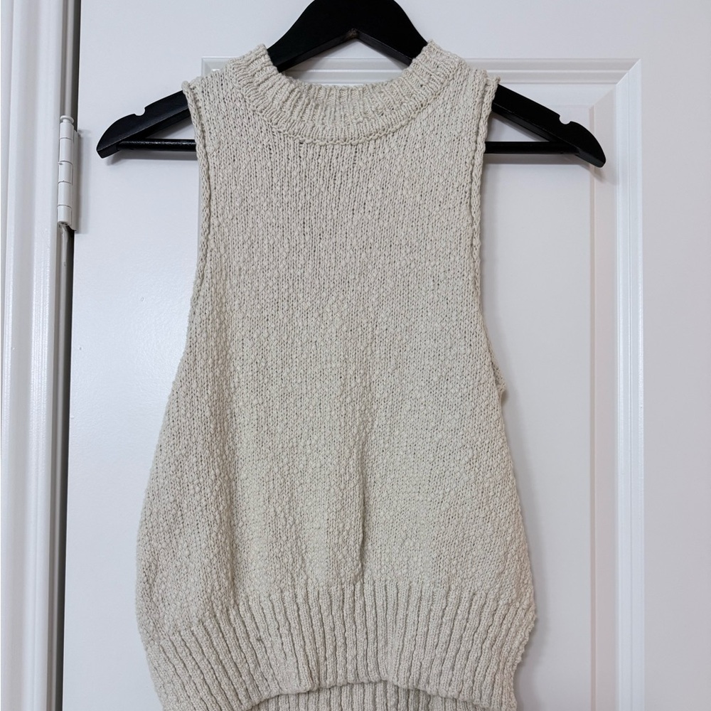 Miou Muse Cream Cable Knit Sweater Tank